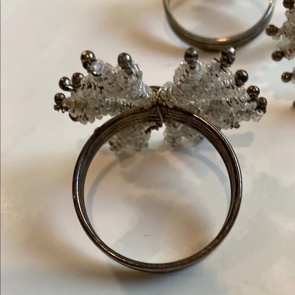 Silver Snowflake Napkin Rings 6x - Picture 6 of 10
